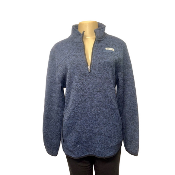 Eddie Bauer Navy Half-Zip Fleece Pullover - Picture 2 of 9